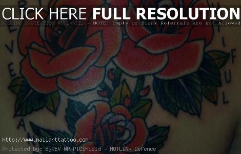 American Traditional Rose Tattoos