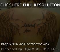 Small Angel Wing Tattoos With Name