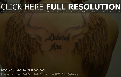 Small Angel Wing Tattoos With Name