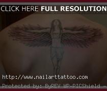 Angel Wings With Names Tattoos