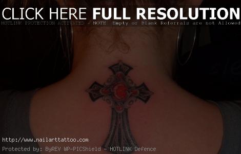 Back Cross Tattoos For Girls