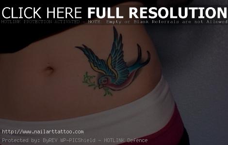 Bird On Hip Tattoos