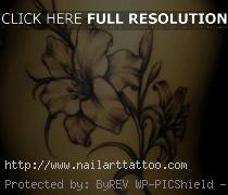 Black And Grey Flower Tattoos Designs