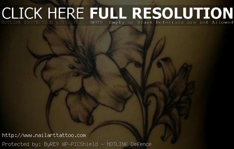 Black And Grey Flower Tattoos Designs