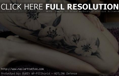 Black And White Cherry Blossom Tattoos