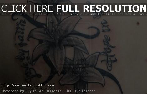 Black And White Lily Tattoos Designs