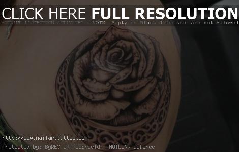 Black Rose Tattoos For Women On Shoulder