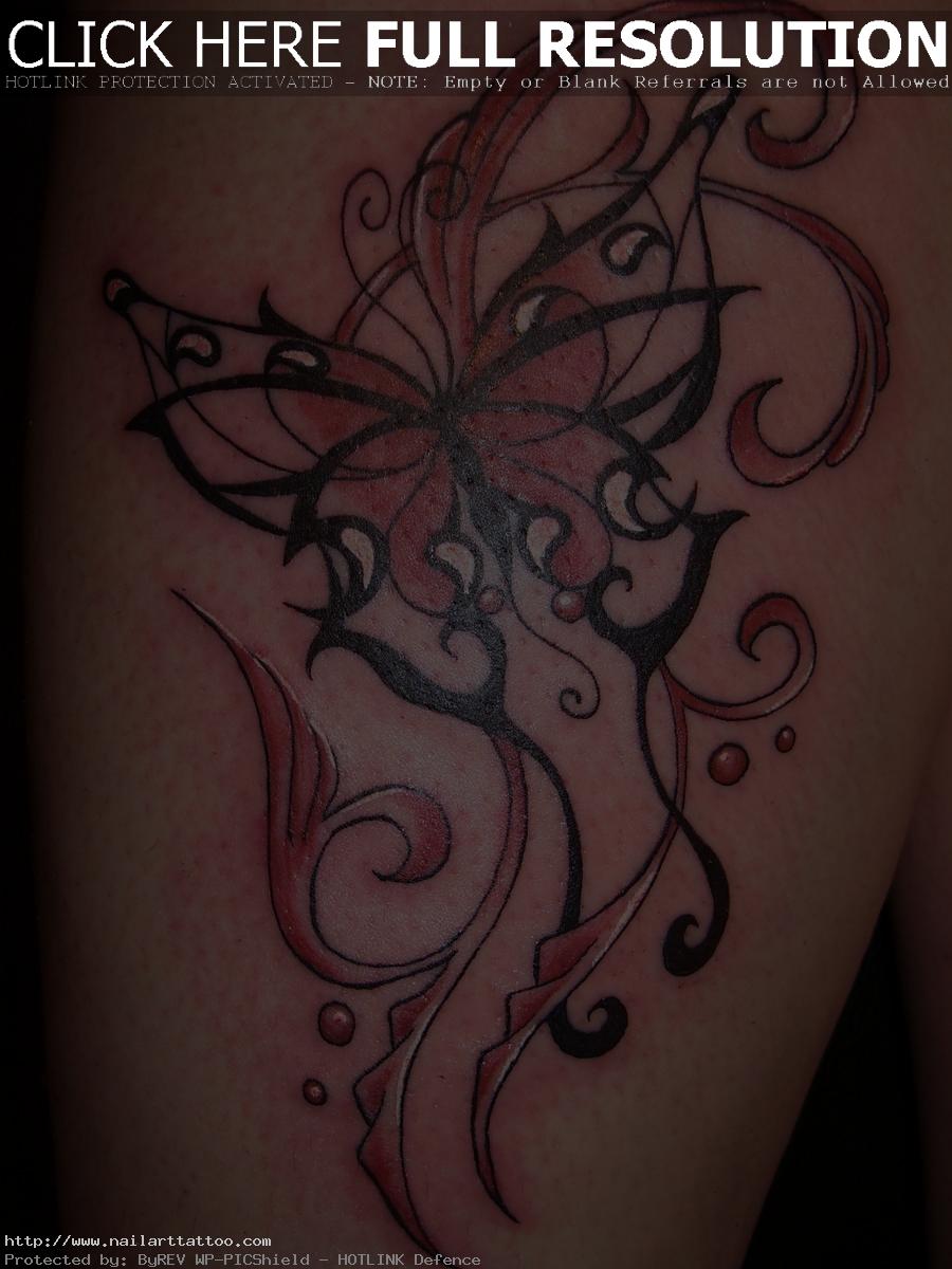 butterfly and stars tattoos