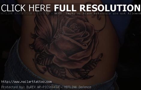Butterfly Rose Tattoos Designs