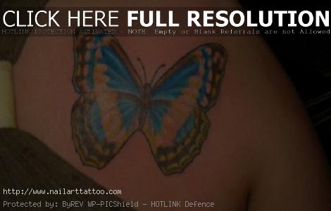 Butterfly Tattoos On Shoulder Blade