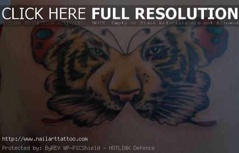 Butterfly Tattoos With Tiger Face