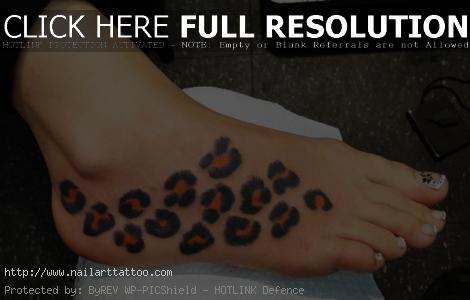 Cheetah Print Foot Tattoos