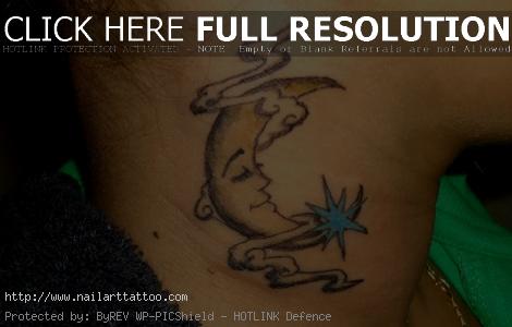 Crescent Moon And Star Tattoos