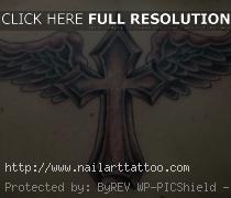 Croos And Wing Tattoos Designs