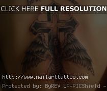 Croos Angel Wing Tattoos Designs