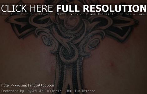 Croos Tattoos Design On Back