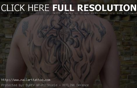 Croos Tattoos On Back For Men
