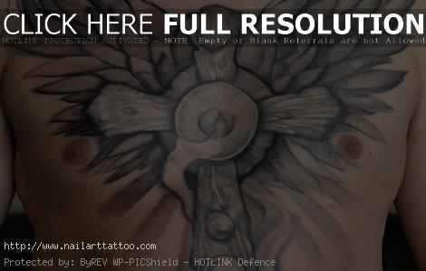 Croos Tattoos With Wings