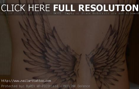 Lower Back Angel Wings Tattoos For Girls