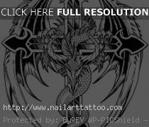 Dragon Cross Tattoos Designs