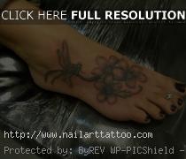 Dragonfly Foot Tattoos For Women