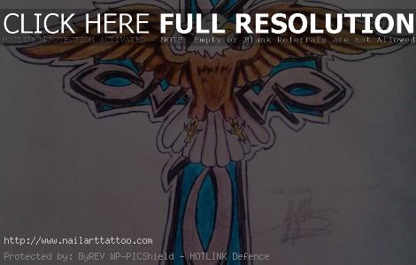 Eagle And Cross Tattoos