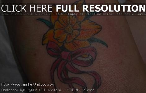 Flower And Bow Tattoos
