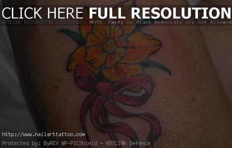 Flower And Bow Tattoos