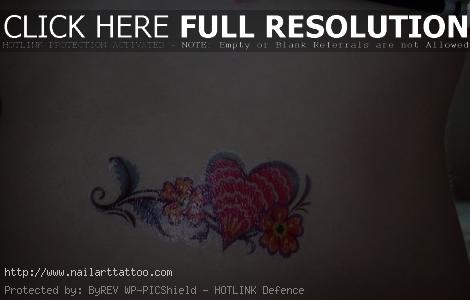 Flower And Heart Tattoos