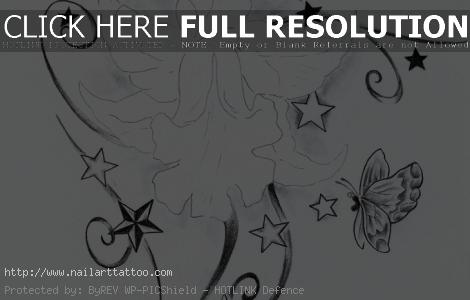 Flower And Stars Tattoos Designs