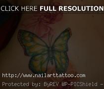 Flower With Butterfly Tattoos Designs