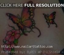 Flowers And Butterfly Tattoos