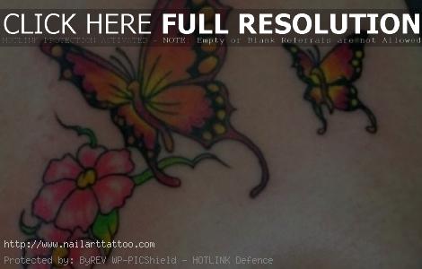 Flowers And Butterfly Tattoos