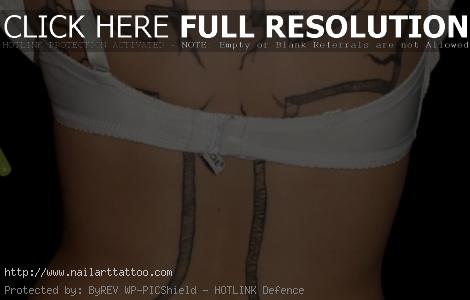 Girl Cross Tattoos Back