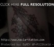 Gun And Flower Tattoos