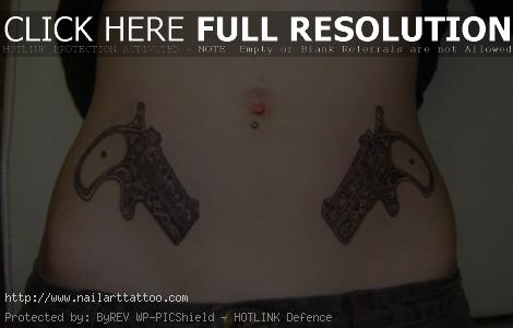 Gun On Hip Tattoos