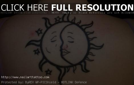 Half Moon Half Sun Tattoos