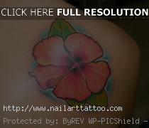 Hawaiian Flower Shoulder Tattoos