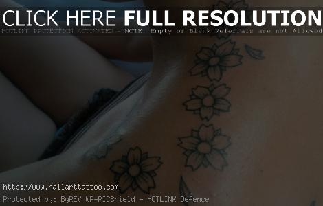Hawaiian Tribal Flower Tattoos