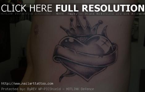 Heart And Crown Tattoos