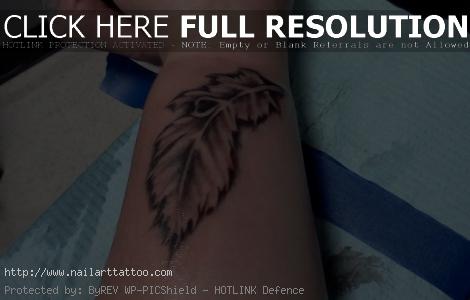 Heart And Feather Tattoos
