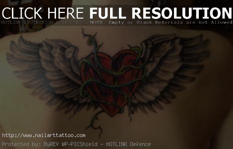 Heart And Wings Tattoos
