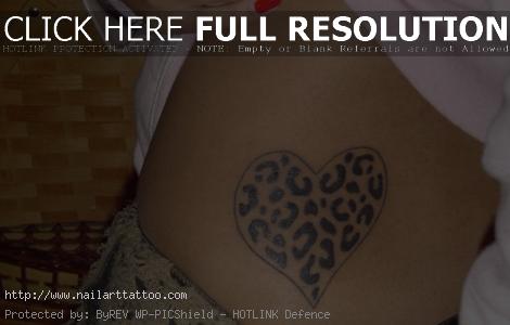 Heart Cheetah Print Tattoos