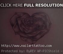 Heart Shaped Rose Tattoos