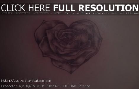 Heart Shaped Rose Tattoos