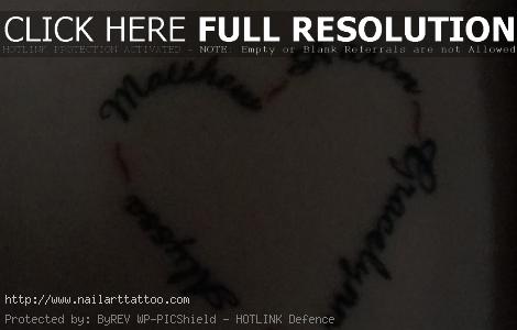 Heart Tattoos With Kids Names