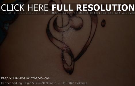 Heart Treble Clef Tattoos