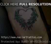 Heart With Wings And Halo Tattoos