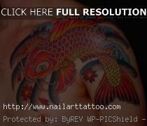 Koi Fish Shoulder Tattoos Designs