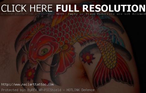 Koi Fish Shoulder Tattoos Designs